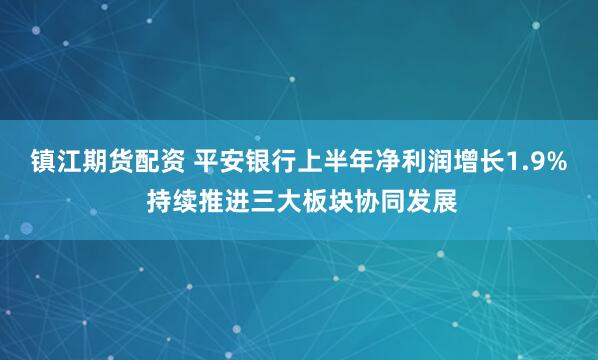镇江期货配资 平安银行上半年净利润增长1.9% 持续推进三大板块协同发展